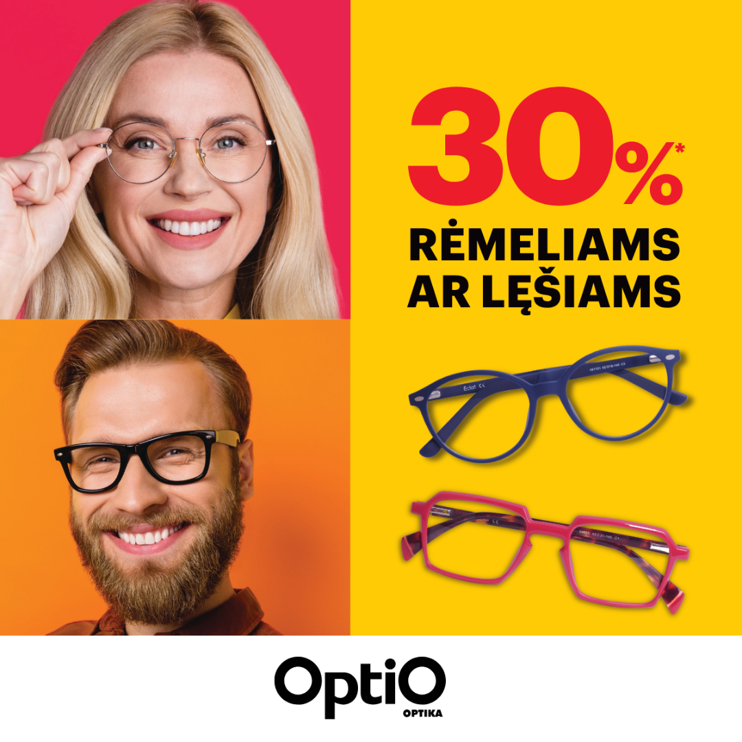 OPTIO. -30 % rėmeliams arba lęšiams